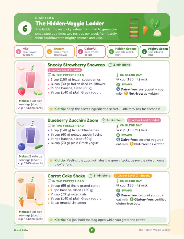 Blend & Go: 50 Kids Smoothie Recipes & Make-Ahead Freezer Pack Guide